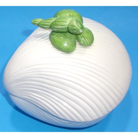 Fitz & Floyd Hand Painted Clam Shell Lidded Jewelry/Trinket Box Dish 5 1/4" - Picture 4 of 10